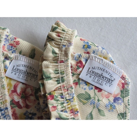 Lot of 2x Longaberger Cilantro Spring Floral Liner #2071638 USA Made 100% Cotton - Picture 8 of 12